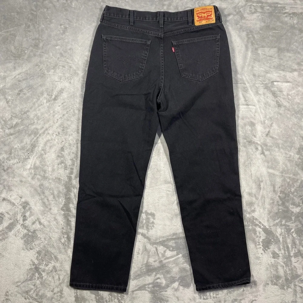 Levi's 550 Men's Black Jeans Relaxed Fit 38(36) 34(32) Zipper Fly‎ Denim